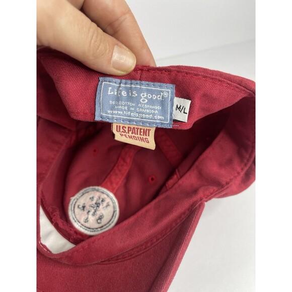 Life is Good M/L Adult Sized Dad Cap Red Logo Casual Cotton Hat - Picture 3 of 5